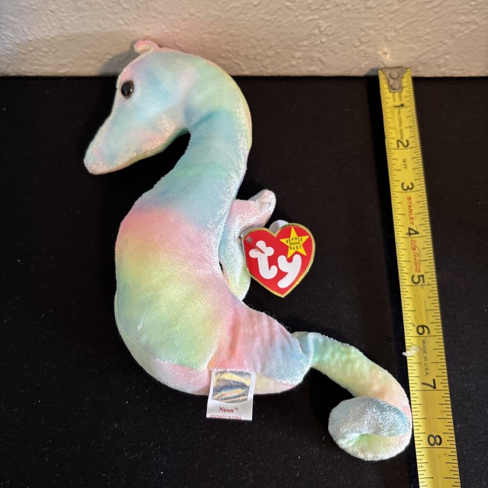 Ty Beanie Baby Neon The Seahorse - DOB April 1, 1999